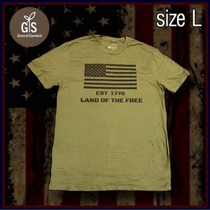 GENERAL STANDARD olive green short sleeve graphic TSHIRT size L